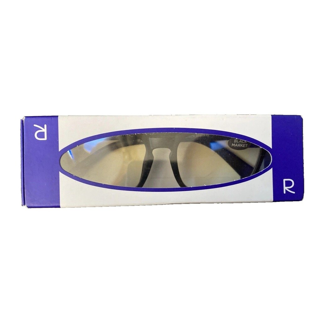 Readerest Blue Light Blocking Reading Glasses Black Market Zero Power New